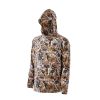 VEVOR Camo Hoodie, Medium Size, Men Pullover Hooded Sweatshirt, Moisture Wicking & Breathable, Quick-dry, Hiking Fishing Shirt with Hood